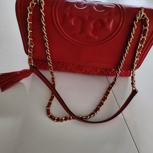 Tory Burch Fleming Red leather convertible shoulder bag /crossbody
